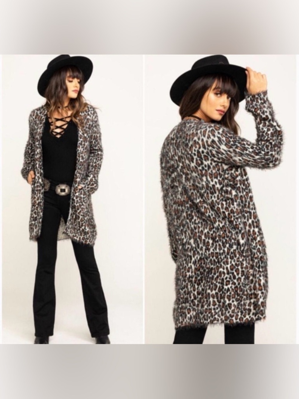 Show Me Your Mumu Easy Cardi Fuzzy Cheetah Leopard Cardigan Small